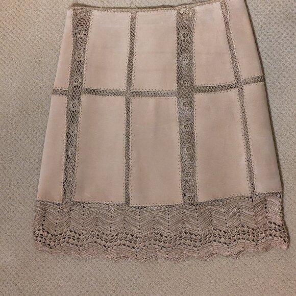 Suede Crochet Skirt - Picture 1 of 5